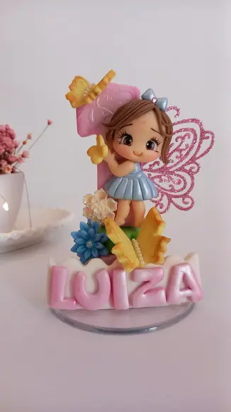 Vela de Biscuit Fadinha Jardim