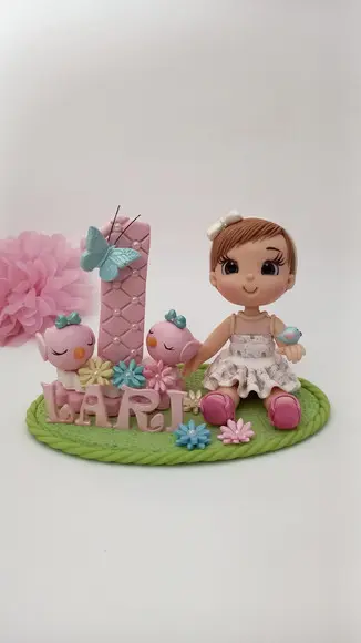 Vela Topo de Bolo Aniversário Jardim Encantado