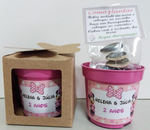 Lembrancinha para Plantar Minie Rosa