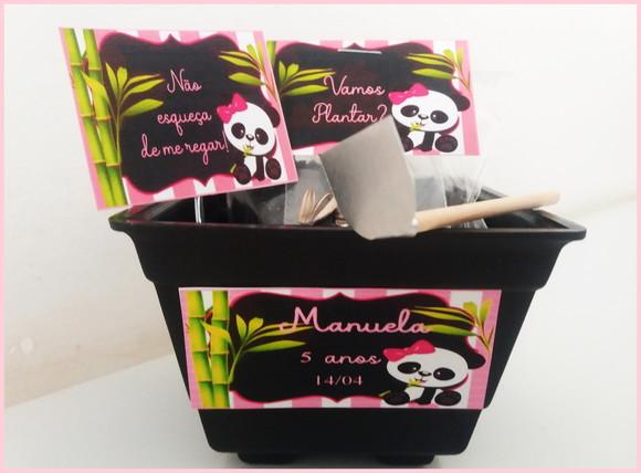 Kit Ecológico Jardineira -panda Rosa