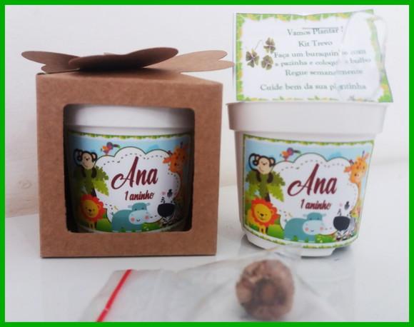 Lembrancinha para Plantar com Trevo - Safari