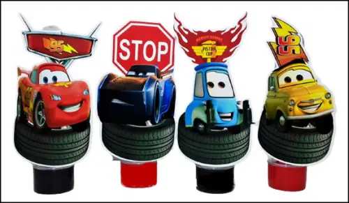 Kit Festa Carros-tubete e Caixa de Acrílico- ( 12 de Cada )