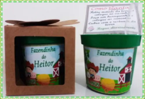 Lembrancinha para Plantar -fazendinha