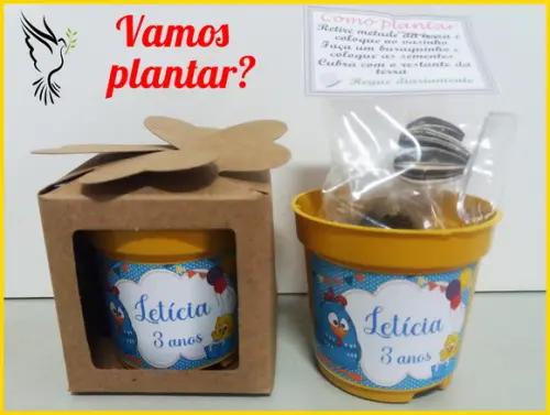 Lembrança Plante e Cultive na Caixa - Galinha Pintadinha