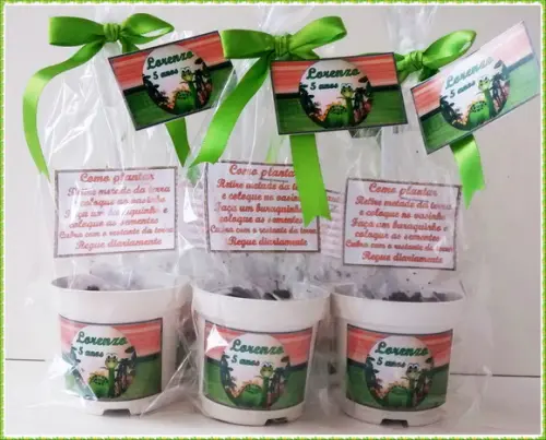 Lembrancinha para plantar - Dinossauro