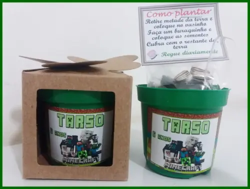 Lembrancinha para Plantar - Minecraft