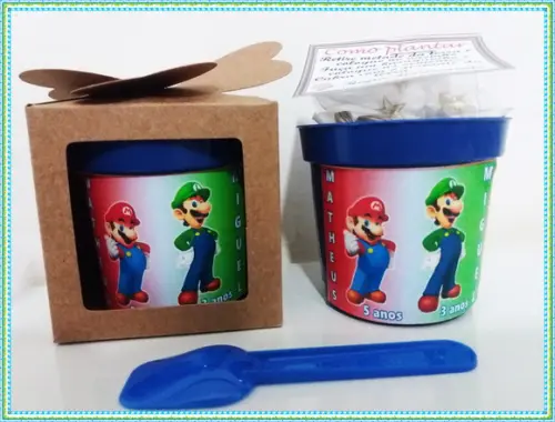 Lembrancinha para Plantar - Mario e Luigi