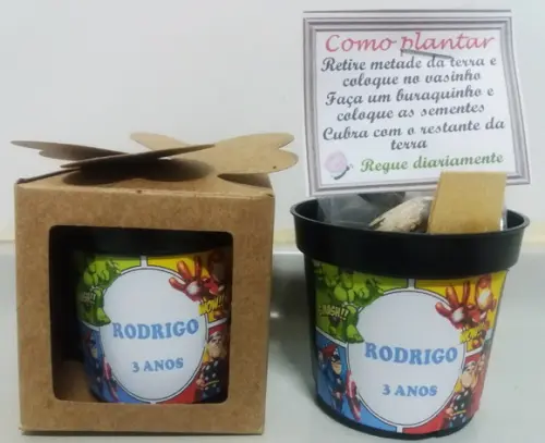 Lembrancinha para Plantar - Marvel