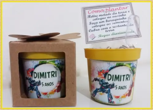 Lembrancinha para Plantar - Transformers