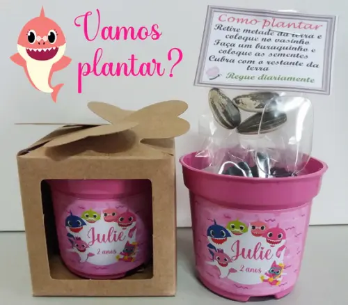 Lembrancinha para Plantar Baby Skark