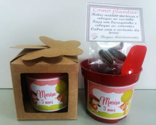 Lembrancinha para Plantar Chapéuzinho Vermelho