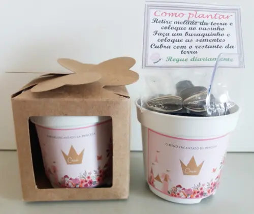 Lembrancinha para Plantar Jardim da Princesa