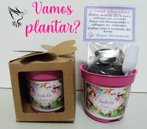 Lembrancinha para Plantar Jardim das Fadas