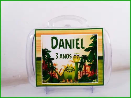 Maleta acrílica personalizada - Dinossauro