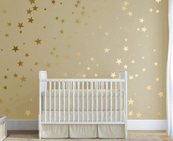 *adesivo de Parede Estrelas - Adesivo Estrelas Douradas
