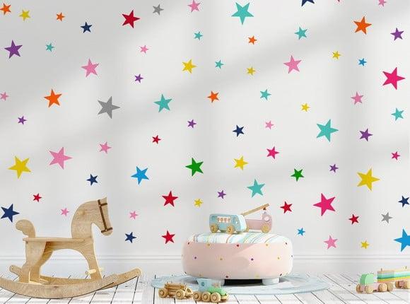 *adesivo de Parede Estrelas Coloridas - Adesivos Estrelas