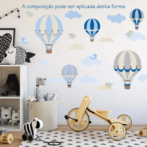 Adesivo Balões Azul e Vermelho