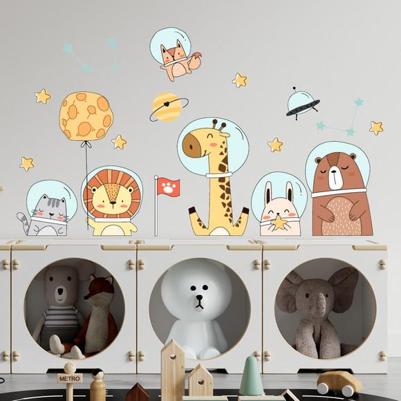 Adesivo de Parede Animais Astronautas