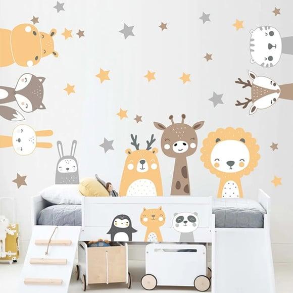 Adesivo de Parede Animais Nórdicos e Estrelas