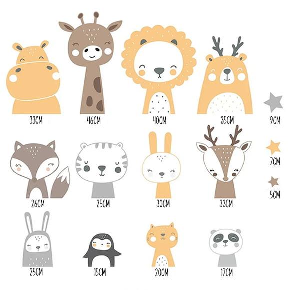 Adesivo de Parede Animais Nórdicos e Estrelas