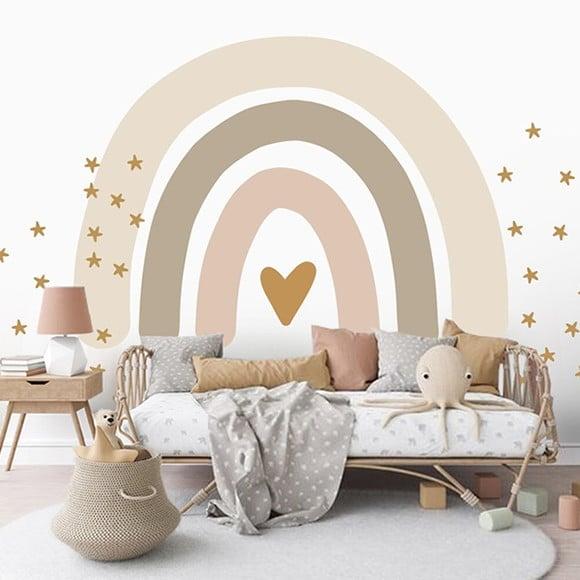 Adesivo de Parede Arco Íris - Adesivo Arco-íris + Estrelas