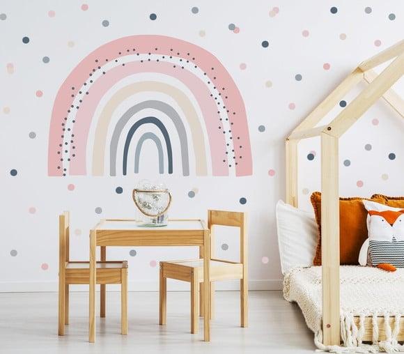 Adesivo de Parede Arco Íris + Bolinhas