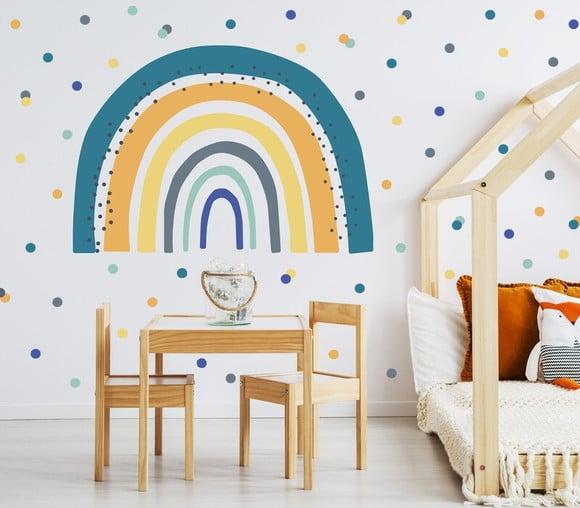 Adesivo de Parede Arco Íris + Bolinhas