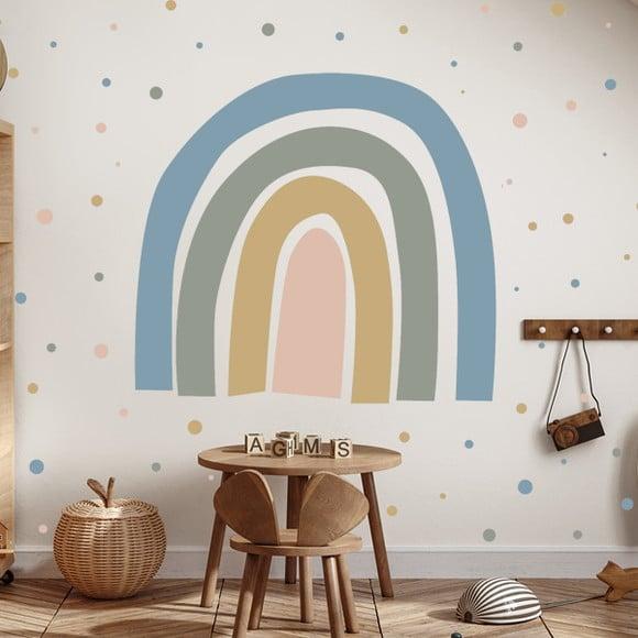 Adesivo de Parede Arco Íris + Bolinhas Novo