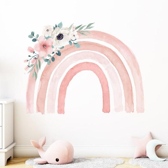 Adesivo de Parede Arco Íris Boho Aquarela Floral