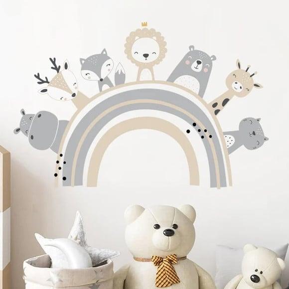 Adesivo de Parede Arco Íris com Bichinhos