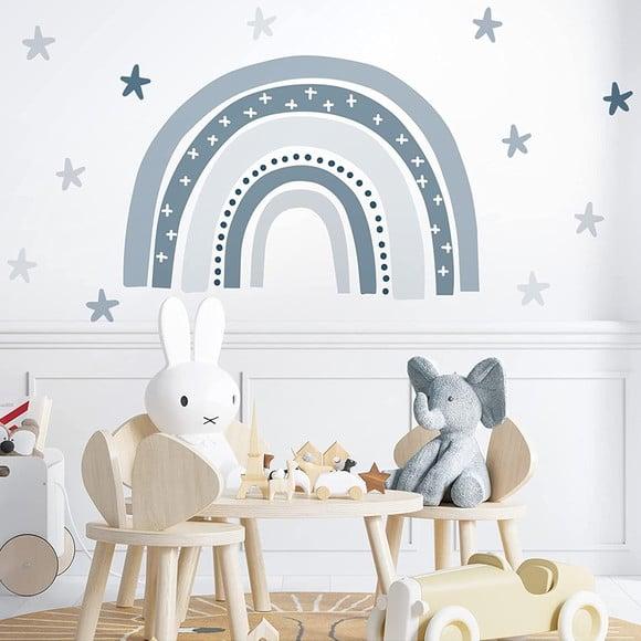 Adesivo de Parede Arco Íris com Estrelas - Arco Íris Boho