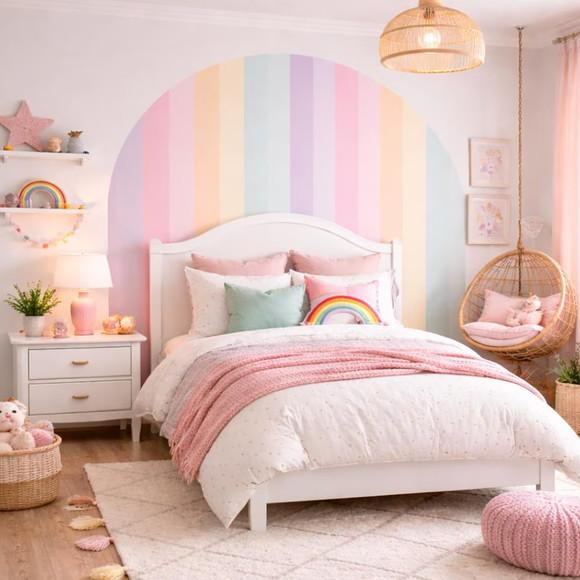 Adesivo de Parede Arco Íris Quarto de Menina
