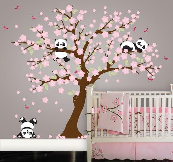 Adesivo de Parede Árvore com Ursos Panda