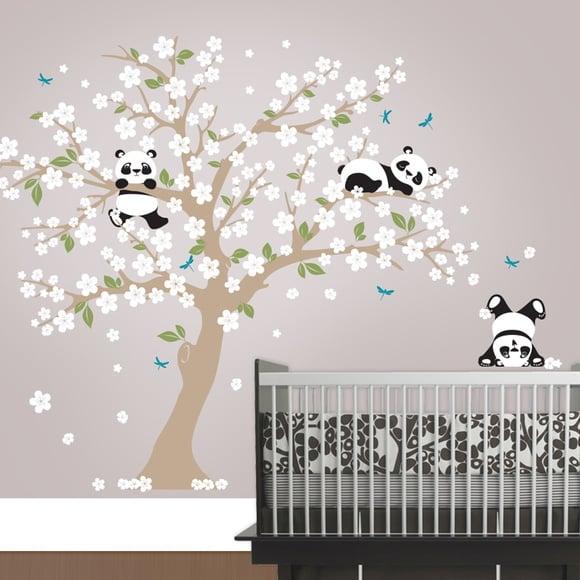 Adesivo de Parede Árvore com Ursos Panda