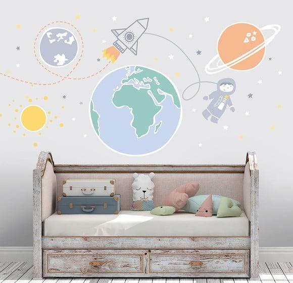 Adesivo de Parede Astronauta, Foguete, Estrelas, Planetas