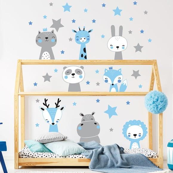 Adesivo de Parede Bichinhos e Estrelas-animais Escandinavos