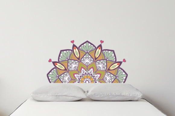 Adesivo de parede cabeceira mandala
