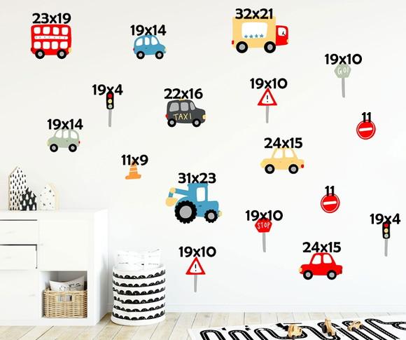 Adesivo de Parede Carrinhos