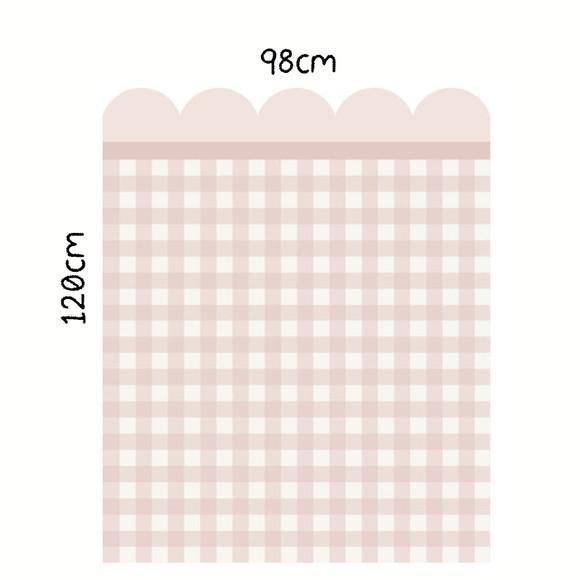 Adesivo de Parede Escalope - Adesivo Cerquinha Xadrez Rosa