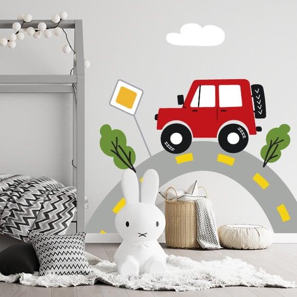 Adesivo de Parede Estrada com Carrinho - Adesivo Carrinhos