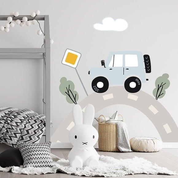 Adesivo de Parede Estrada com Carrinho - Adesivo Carrinhos