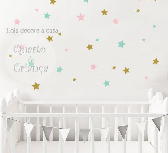 Adesivo de Parede Estrelas 6cm/4cm/2cm