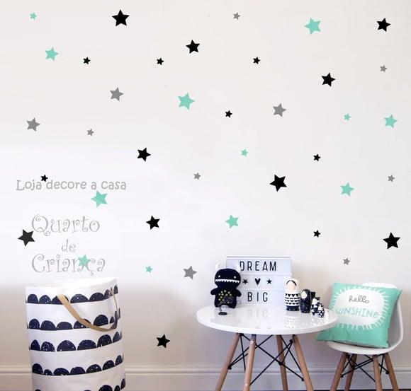 Adesivo de Parede Estrelas 6cm/4cm/2cm