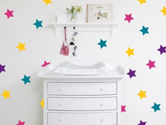 Adesivo De Parede Estrelas Coloridas - Adesivo Estrelas