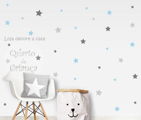 Adesivo de Parede Estrelas 6cm/4cm/2cm