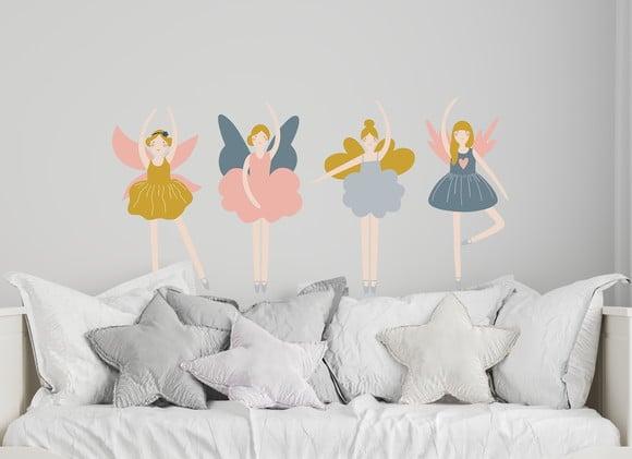 adesivo de parede fadas bailarinas