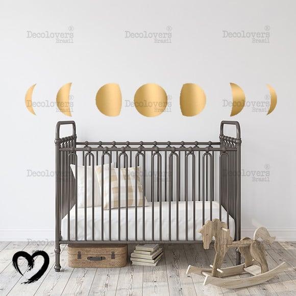 Adesivo de parede fases da lua - dourado especial