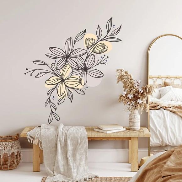 Adesivo de Parede Floral Boho - Adesivo Floral Minimalista