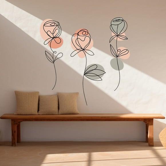 Adesivo de Parede Floral Boho Chic - Floral Minimalista