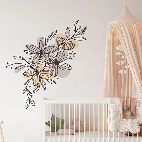 Adesivo de Parede Floral Boho Chic - Floral Minimalista